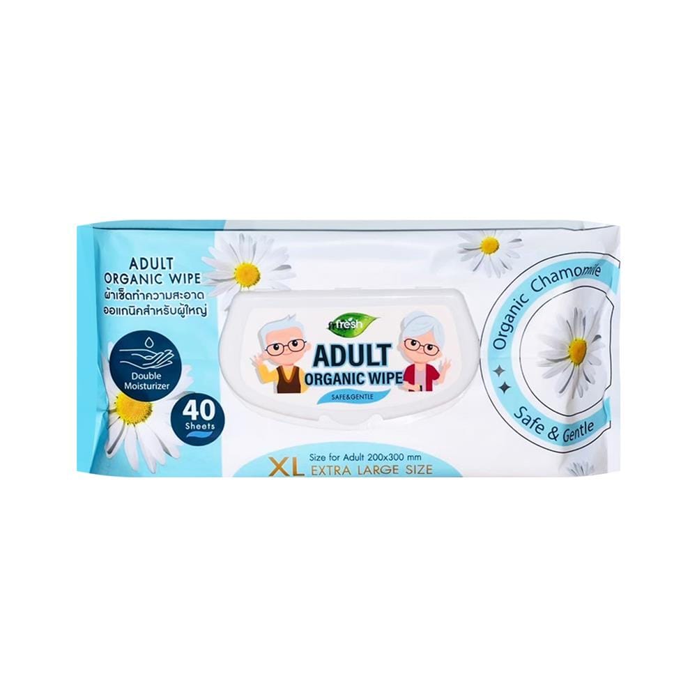 ผ้าเช็ดทำความสะอาด FRESH ORGANIC ADULT 40 แผ่น แพ็ก 1 แถม 1