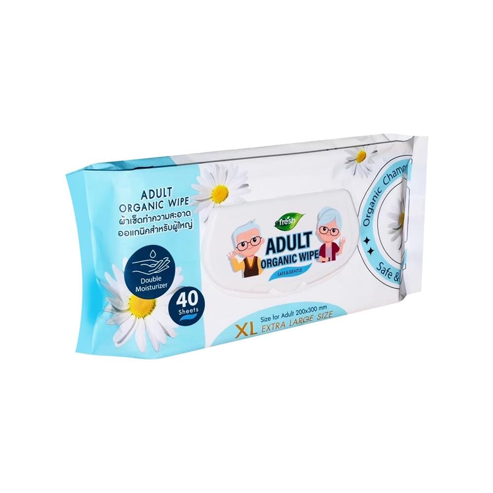 ผ้าเช็ดทำความสะอาด FRESH ORGANIC ADULT 40 แผ่น แพ็ก 1 แถม 1