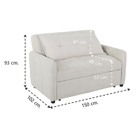 โซฟาเบด 2 ที่นั่ง SB FURNITURE UNNA 2 สีขาว_5