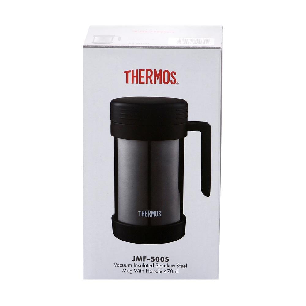 ถ้วยน้ำสุญญากาศพร้อมฝา THERMOS JMF-500S 0.47 ลิตร สีดำ