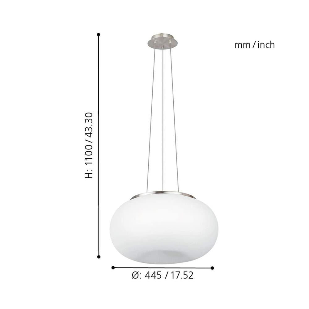 ไฟช่อ EGLO MD OPTICA 86815 แก้ว/โลหะ สีขาว 1 หัว