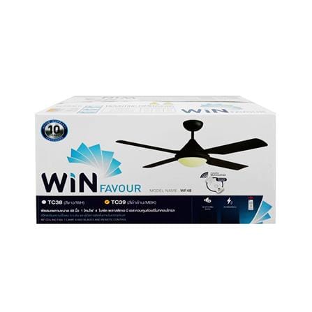 พัดลมโคมไฟ LED WINFAVOUR TC39 WF48 24 วัตต์ DAYLIGHT WARMWHITE COOLWHITE 48 นิ้ว สีดำ_1