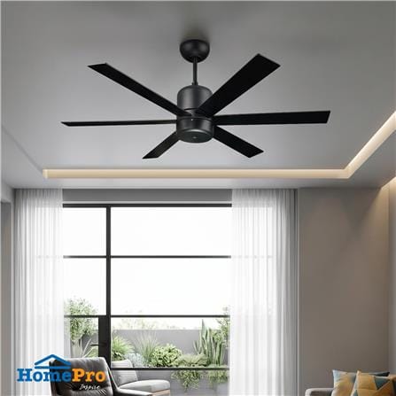 พัดลมไม่มีโคมไฟ CARINI CN648-BK+RC 48 นิ้ว 6 ใบพัด สีดำ_2