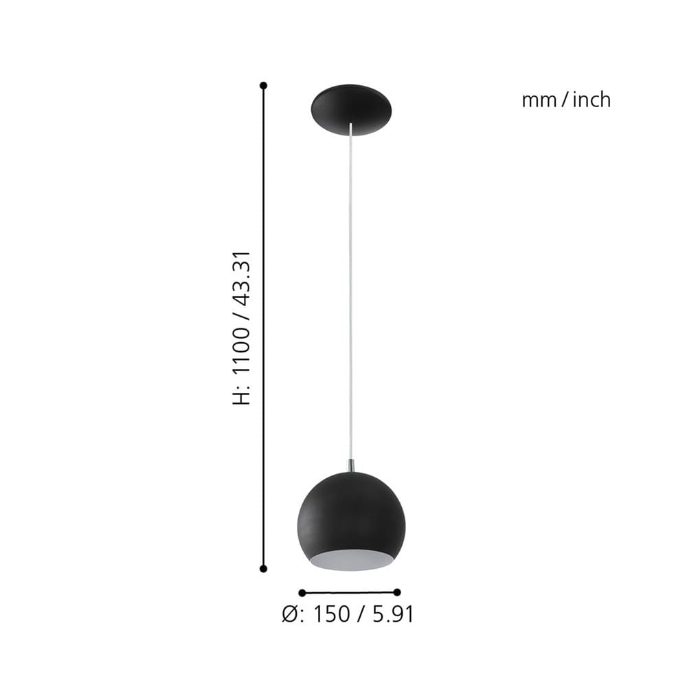 ไฟช่อ EGLO MD PETTO LED 95836 สีดำ 1 หัว