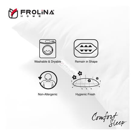 หมอนหนุน ใยสังเคราะห์ FROLINA COMFORTSLEEP 19x29 นิ้ว สีขาว_4