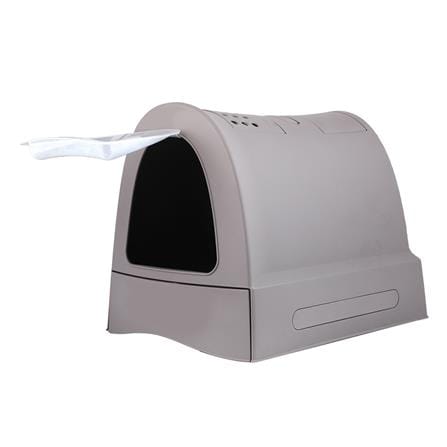 ห้องน้ำแมวแบบโดมมีลิ้นชัก IMAC สีเทา_1