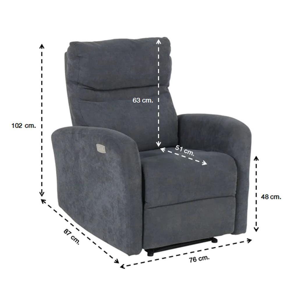 RECLINER SB FURNITURE LIORAL สีเทาเข้ม