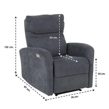 RECLINER SB FURNITURE LIORAL สีเทาเข้ม_4