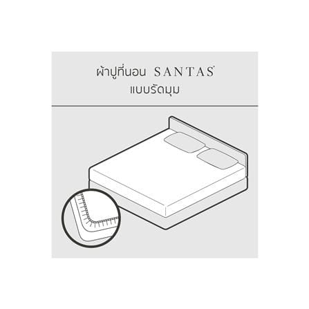 ชุดผ้าปูที่นอน 6 ฟุต 7 ชิ้น SANTAS JADEITE BL_6