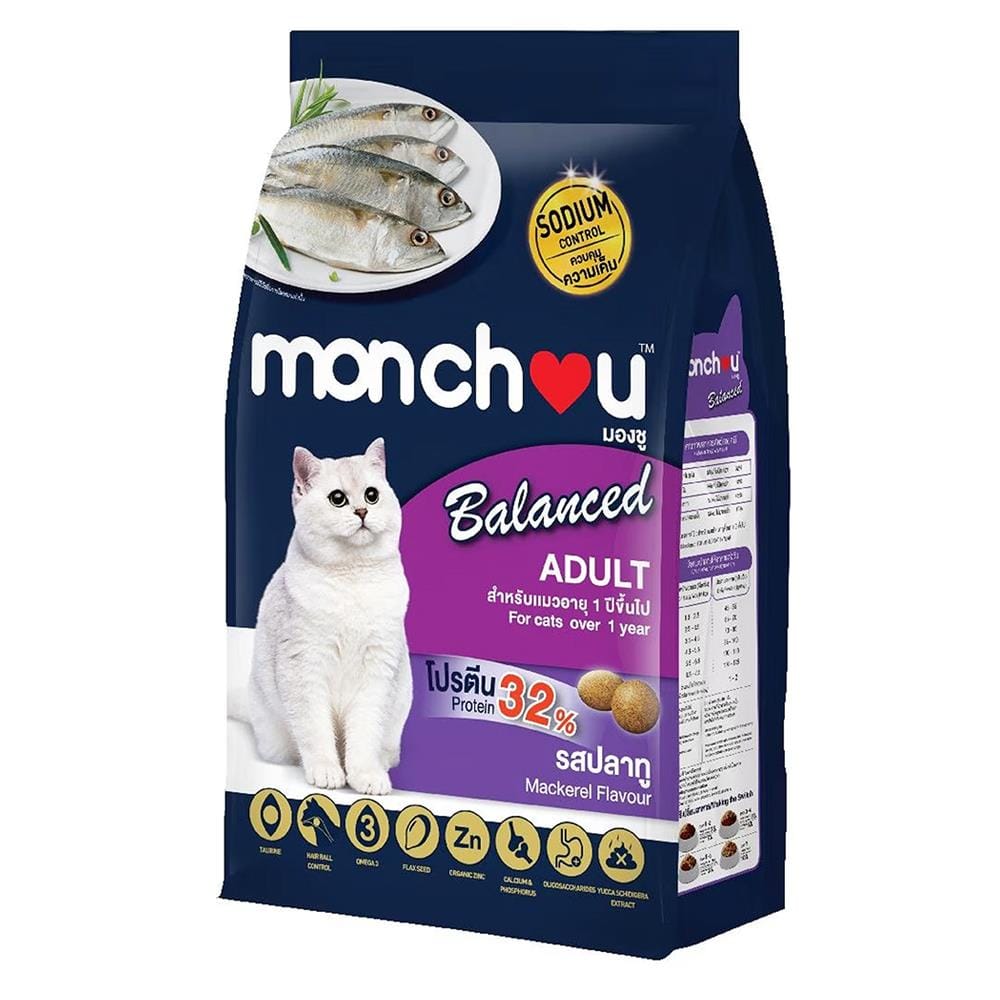 อาหารแมว MONCHOU BALANCE MACKEREL ADULT 1.1 กก.