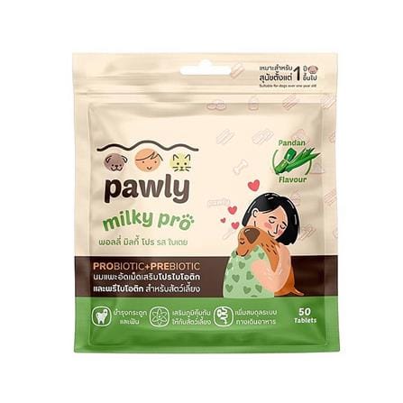 ขนมสุนัข PAWLY MILKY PRO รสใบเตย 80 ก.