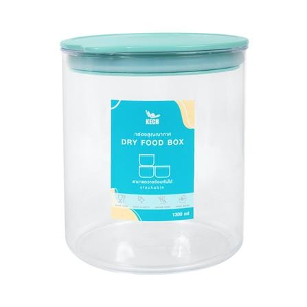 ขวดโหลกลมฝาดึง KECH PASTEL 8132 1.3 ลิตร สีเขียว_0
