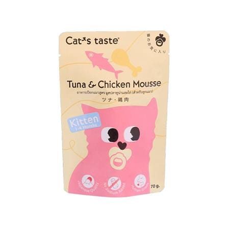 อาหารเปียกแมว CATS TASTE KITTENS TUNA AND CHICKEN MOUSSE 70 ก._0