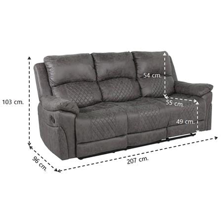 โซฟาปรับนอน 3 ที่นั่ง SB FURNITURE MONKI HQ-08 สีเทา_4