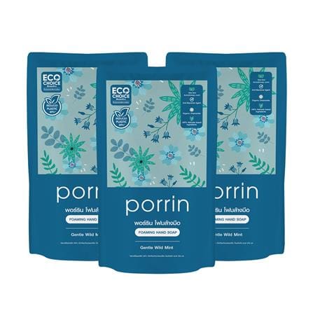 รีฟิลโฟมล้างมือ PORRIN 250 มล. แพ็ก 3 GENTLE WILD MINT
