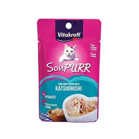 น้ำซุปสำหรับแมว VITAKRAFT SOUPURR TUNA SOUP TOPPED WITH KATSUOBUSHI 50 ก._0