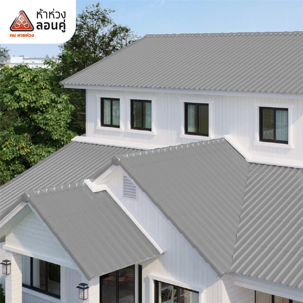 ครอบตกแต่ง 3 ทาง Y ลอนคู่ ตราห้าห่วง 42x47x16.50 ซม. สีโมเดิร์นรูฟ