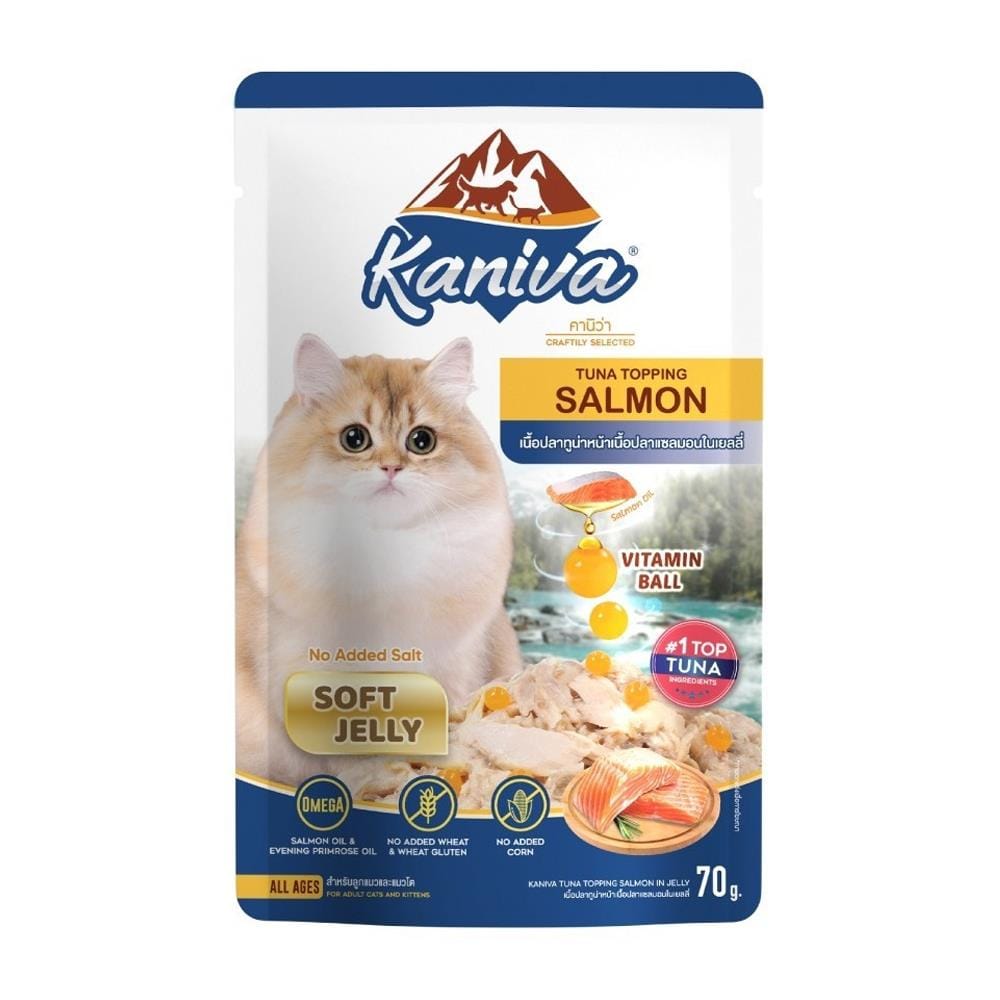 อาหารเปียกแมว KANIVA TUNA TOPPING SALMON 70 ก.