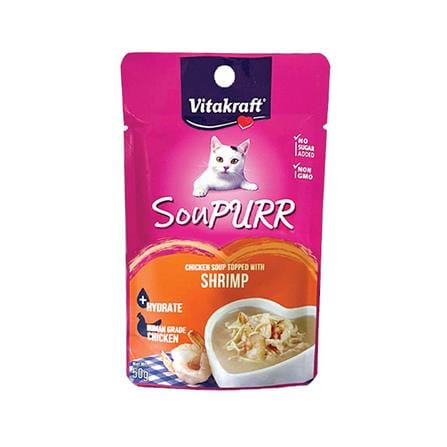 น้ำซุปสำหรับแมว VITAKRAFT SOUPURR CHICKEN SOUP TOPPED WITH SHRIMP 50 ก._0