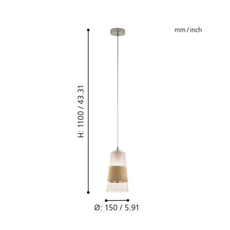 ไฟช่อ EGLO MD BURNHAM 49151 แก้ว/โลหะ สีขาว 1 หัว_2