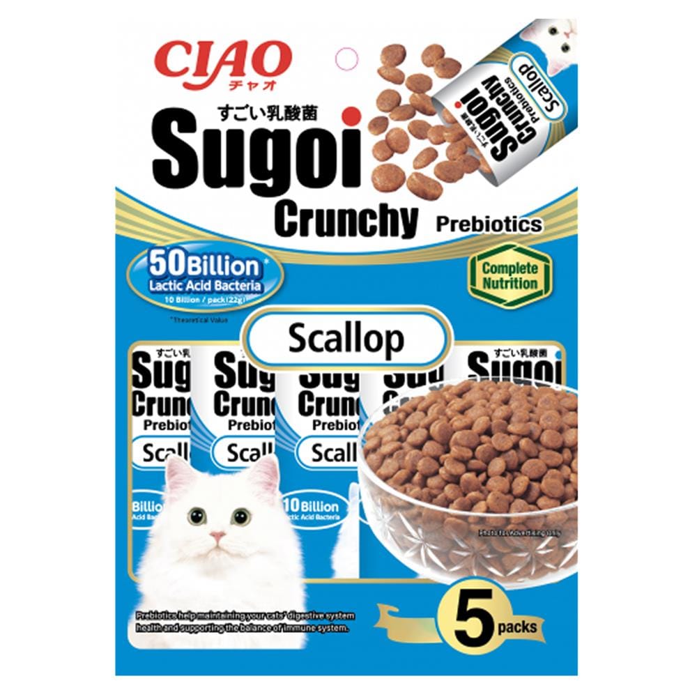 ขนมแมว CIAO SUGOI CRUNCHY PLUS PREBIOTICS SCALLOP 22 ก. แพ็ก 5 ชิ้น