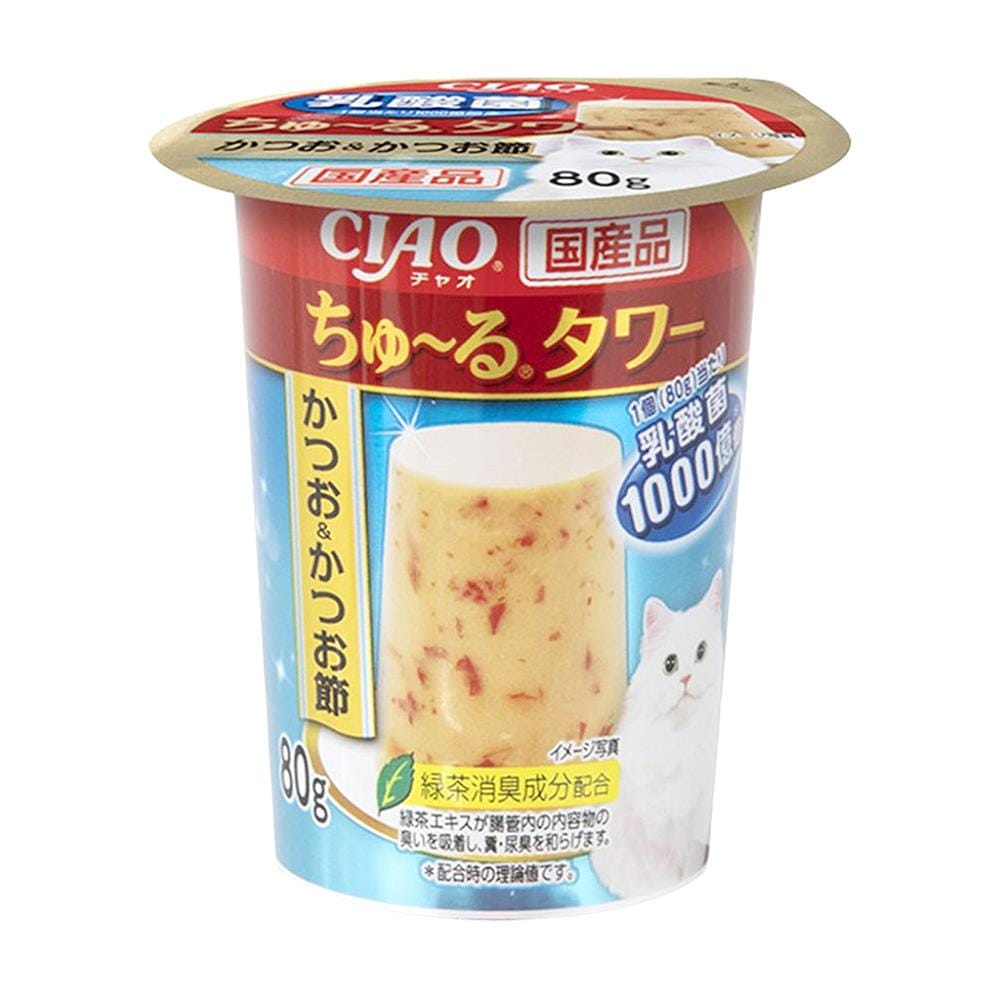 ขนมแมวเลีย CIAO CHURU TOWER TUNA WITH KATSUOBUSHI 80 ก.