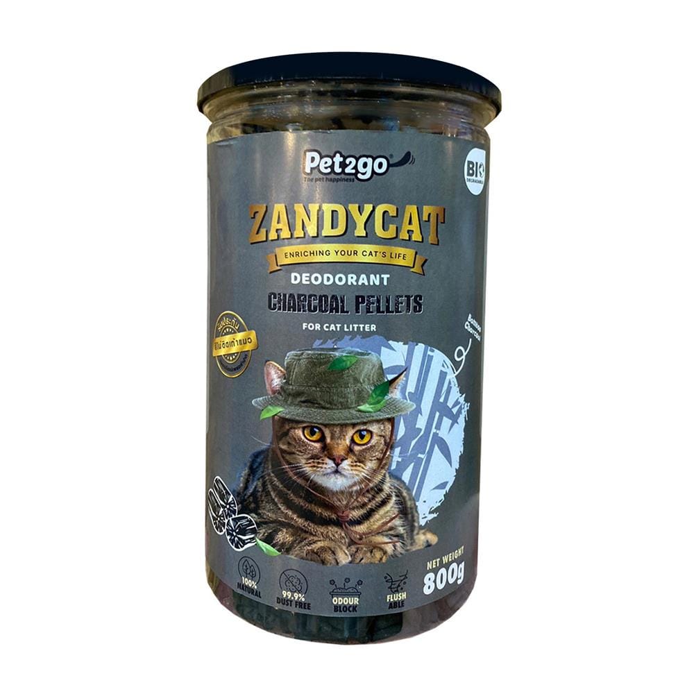 ถ่านดับกลิ่นทรายแมว ZANDYCAT CHARCOAL PELLET FOR CAT LITTER 800 ก.