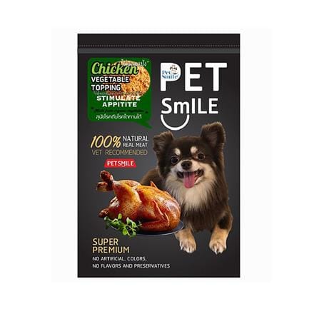 ขนมสุนัข PET SMILE รสไก่และผักป่นอบแห้ง 40 ก._0