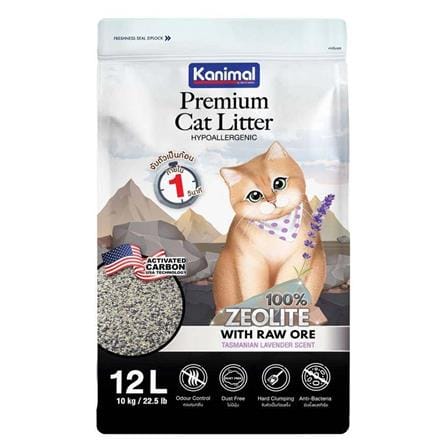 ทรายแมวภูเขาไฟ KANIMAL PREMIUM LITTER กลิ่นลาเวนเดอร์ 12 ลิตร
