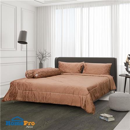 ชุดผ้าปูที่นอน 5 ฟุต 6 ชิ้น HOME LIVING STYLE MEMPHIS สีน้ำตาล_0