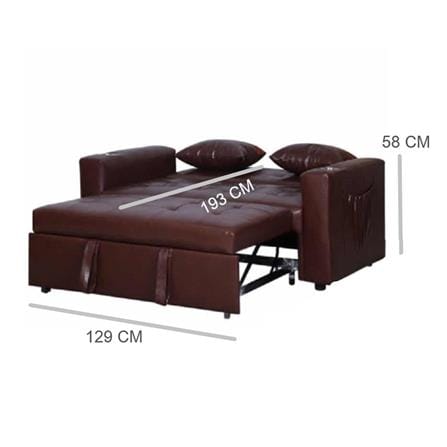 โซฟาเบด AS FURNITURE CHARLOTTE LBWB22 PVC สีน้ำตาลเข้ม_7