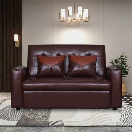 โซฟาเบด AS FURNITURE CHARLOTTE LBWB22 PVC สีน้ำตาลเข้ม_5