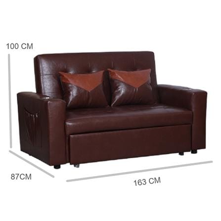 โซฟาเบด AS FURNITURE CHARLOTTE LBWB22 PVC สีน้ำตาลเข้ม_6