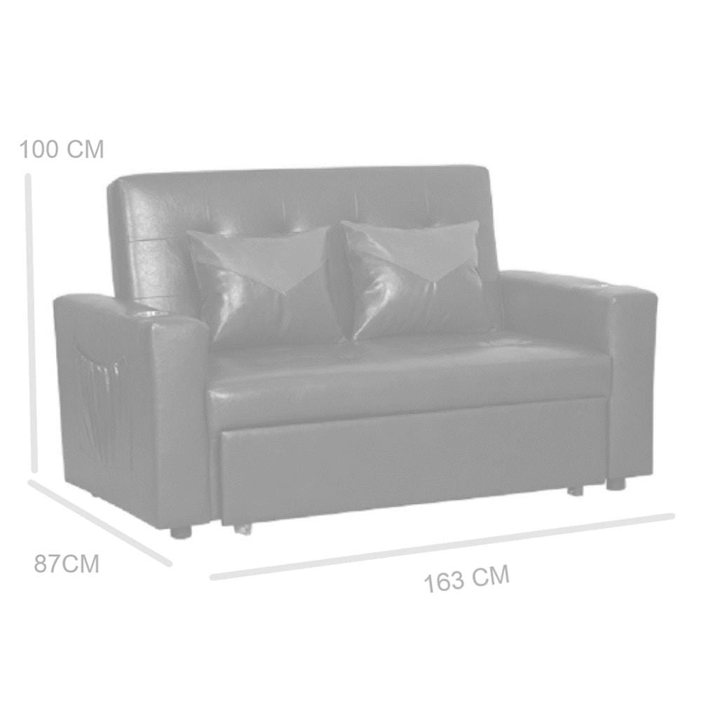 โซฟาเบด AS FURNITURE CHARLOTTE LBWB21 PVC สีน้ำตาลอ่อน