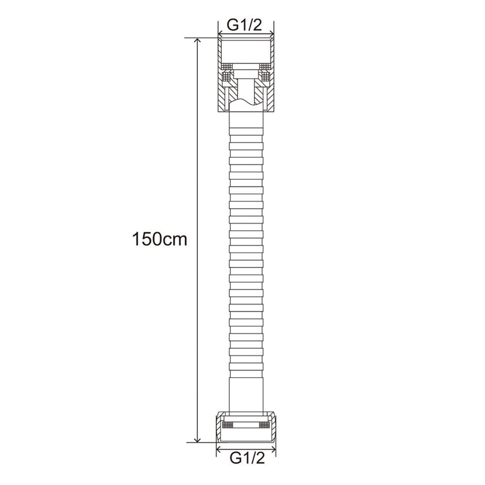 สายฝักบัวสเตนเลส RASLAND RA HOSE-150-BLK 150 ซม.
