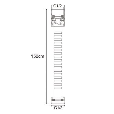 สายฝักบัวสเตนเลส RASLAND RA HOSE-150-BLK 150 ซม._1