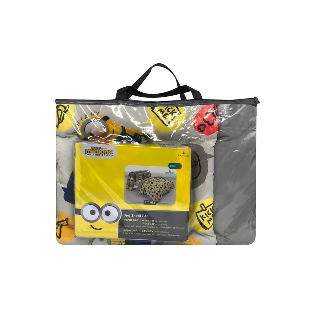 ชุดผ้าปูที่นอน 6 ฟุต 6 ชิ้น FOUNTAIN MINIONS 70209-FTC095