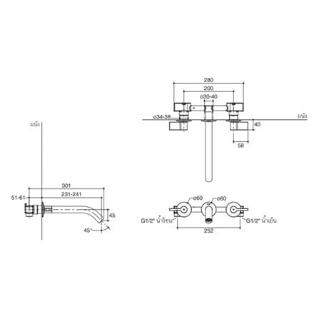 ก๊อกผสมอ่างอาบ KOHLER K-78014T-4-CP_1