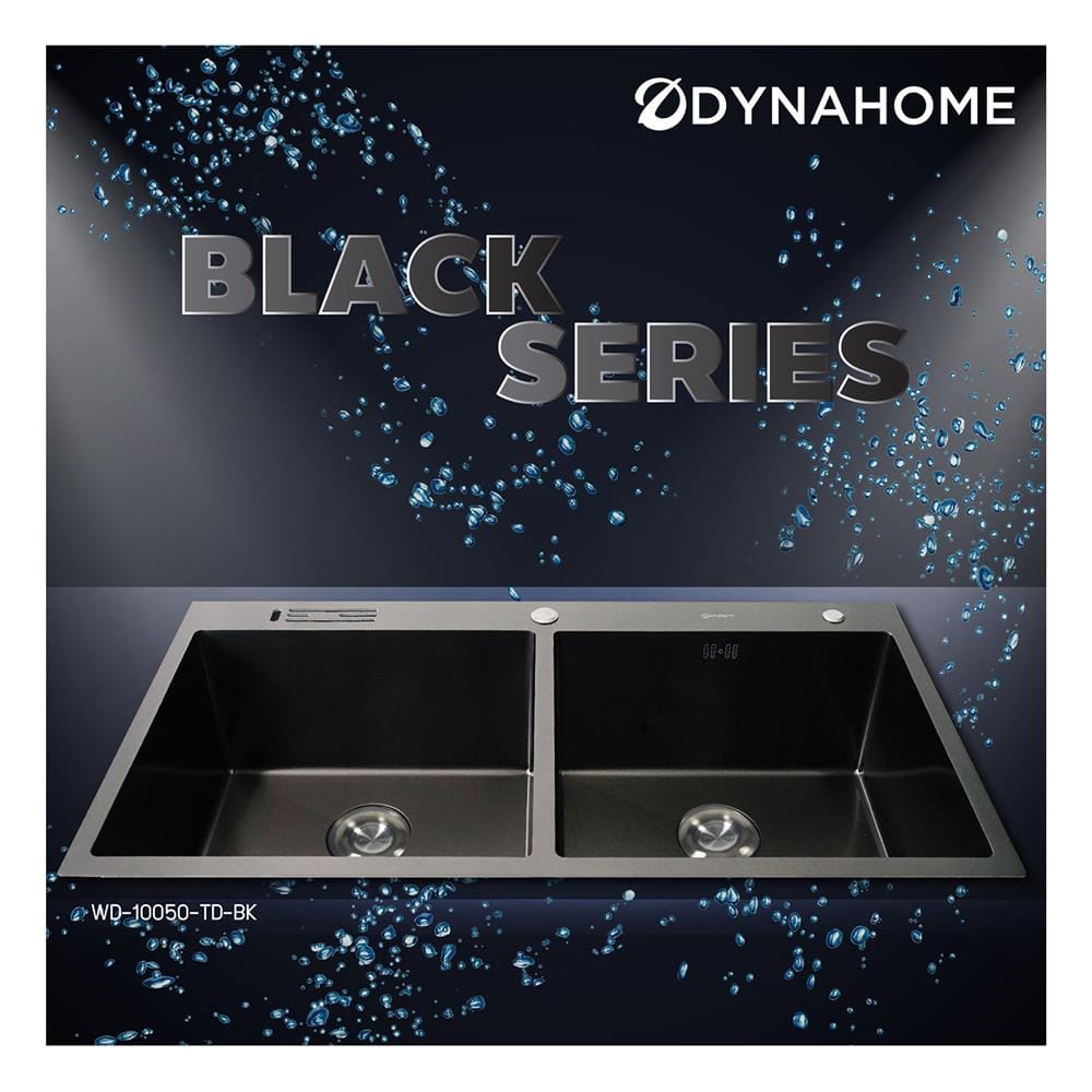 ซิงค์ฝัง 2 หลุม DYNA HOME WD10050TD-BK สีดำ