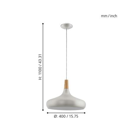 ไฟช่อ EGLO SABINAR 96986 สีเงิน/ไม้ 1 หัว_1