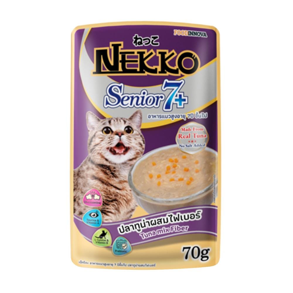 อาหารเปียกแมว NEKKO 7+ TUNA MIX FIBER 70 ก.