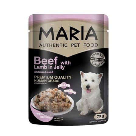 อาหารเปียกสุนัข MARIA DOG BEEF AND LAMB IN JELLY 70 ก._0