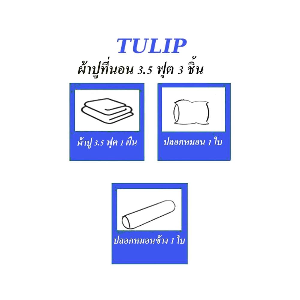 ชุดผ้าปูที่นอน 3.5 ฟุต 3 ชิ้น TULIP DELIGHT 60014-DL089