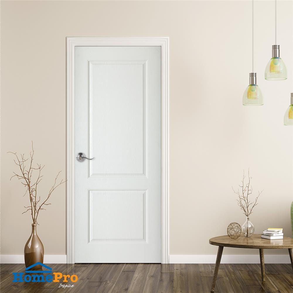 ประตูภายใน HDF AZLE อยุธยา 2 ลูกฟัก 80X200 ซม. สีรองพื้น ไม่เจาะลูกบิด