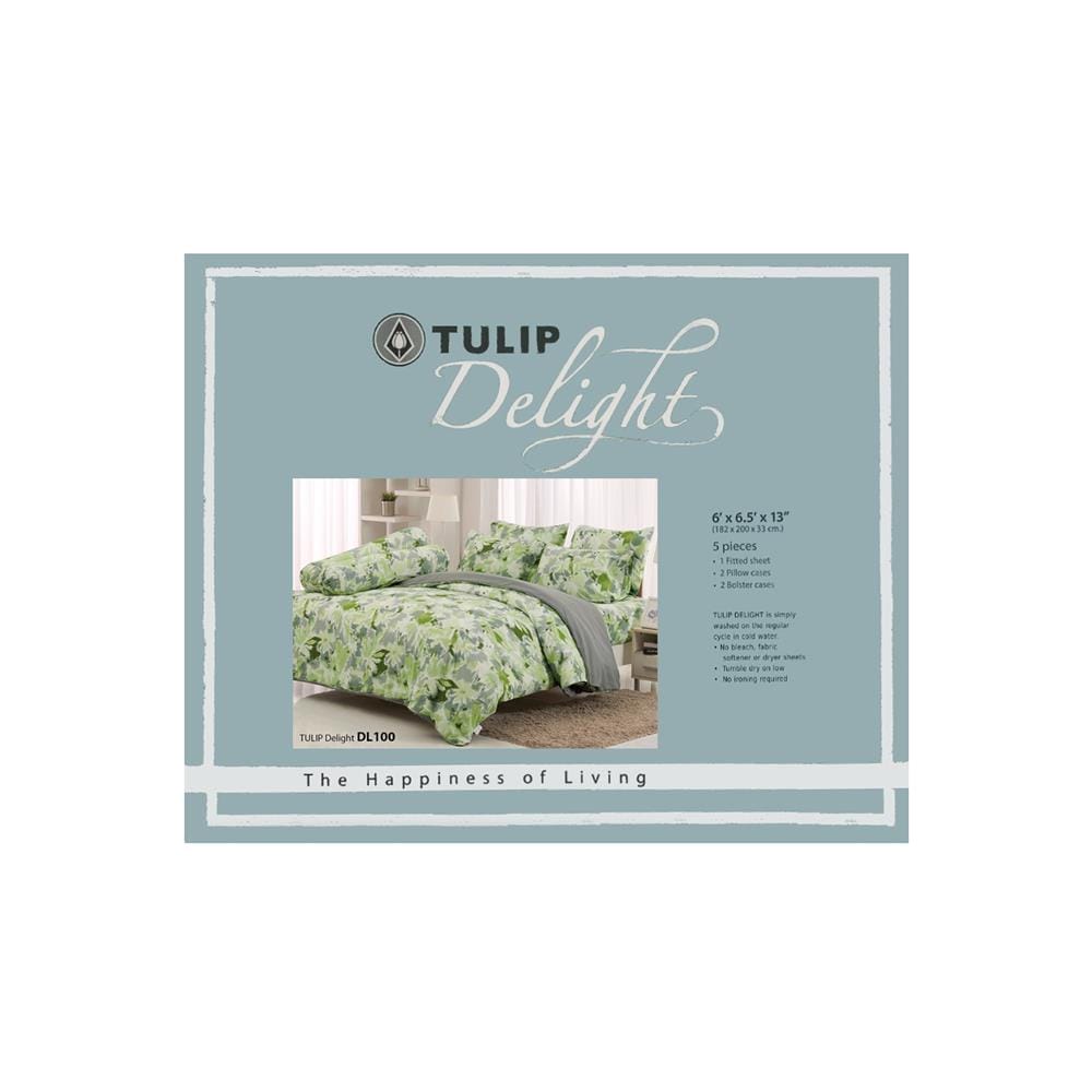 ชุดผ้าปูที่นอน 6 ฟุต 5 ชิ้น TULIP DELIGHT 60012-DL100