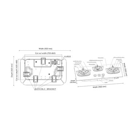 เตาฝังแก๊ส ELECTROLUX EHG9361BC 90 ซม._5
