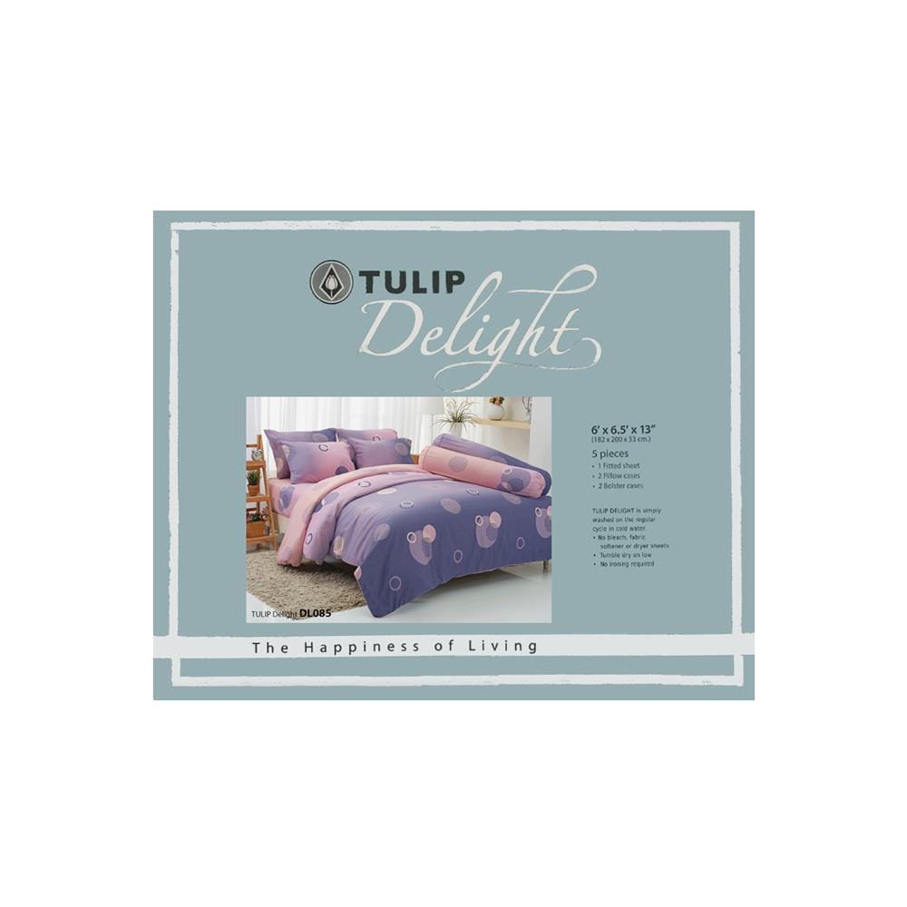 ชุดผ้าปูที่นอน 6 ฟุต 5 ชิ้น TULIP DELIGHT 60012-DL085