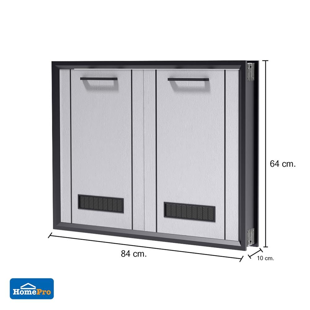 บานซิงค์คู่ CABIN HARVIN 84x64 ซม. สีเทา