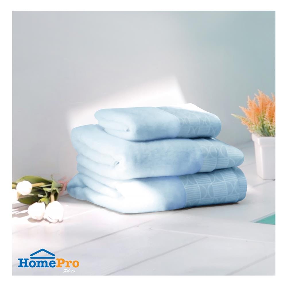 ผ้าขนหนู HOME LIVING STYLE LAUREN 15X30 นิ้ว สีฟ้า
