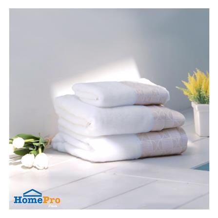 ผ้าขนหนู HOME LIVING STYLE LAUREN 30X60 นิ้ว สีขาว_5